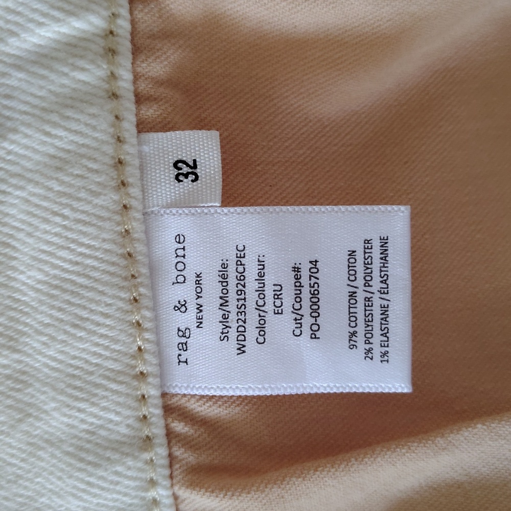 Rag & Bone Vintage Bermuda Short. Color:Ecru. Size 32 (10-12) - Picture 9 of 13